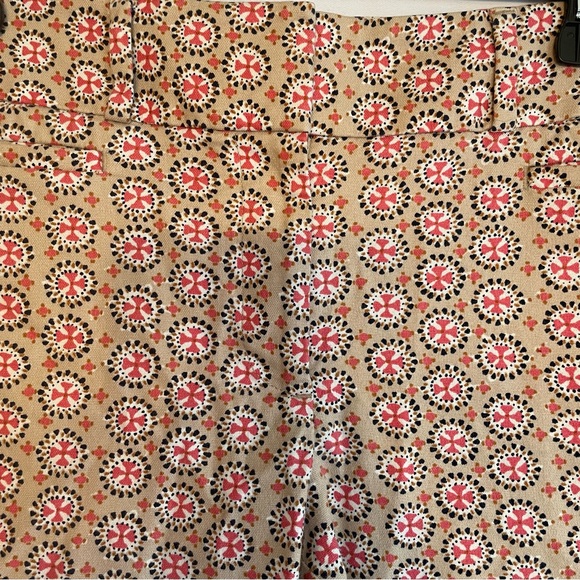 LOFT Julie Riviera Crop Capri Pant Beige Pink Print Women 8 Flattering Versatile - Picture 4 of 11
